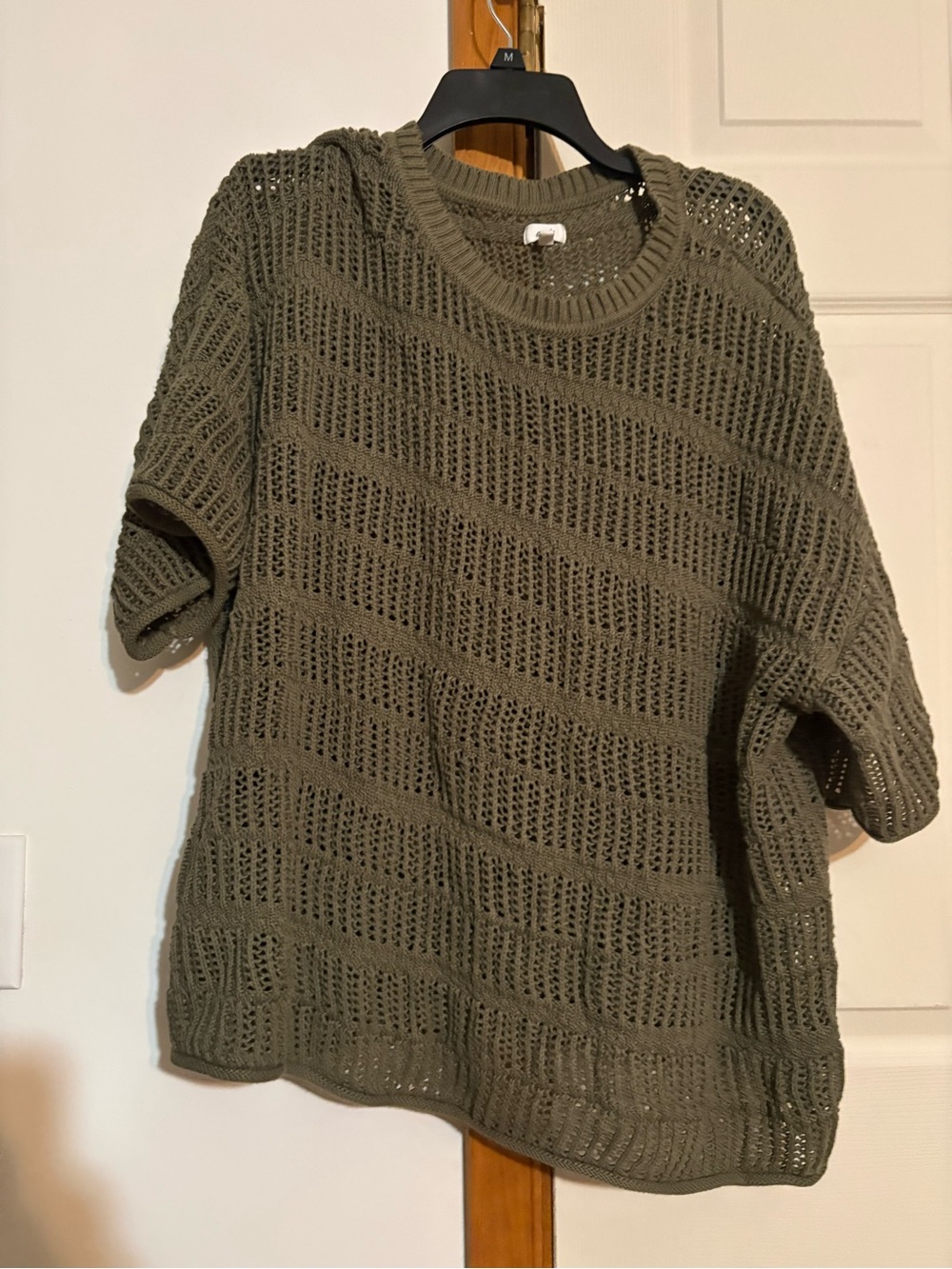 Aerie crochet oversize short sleeve sweater